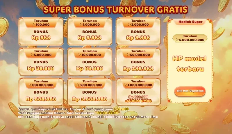 SUPER BONUS TURNOVER GRATIS